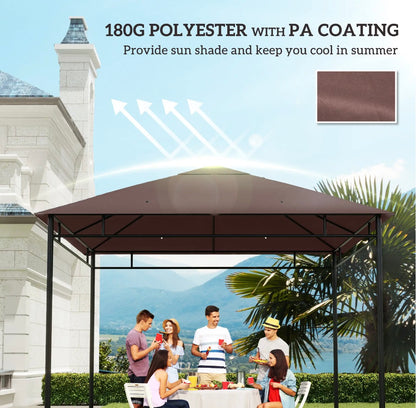 Outsunny 10x10 Gazebo Canopy Replacement Top (84C-141CF, Coffee) │ 🟡 Z3 Grade: Open Box – Unused