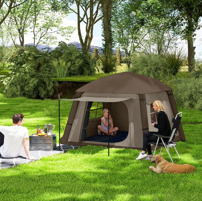 Outsunny Inflatable Glamping Tent 1-2 Person (A20-459V30KK, Khaki/Brown) │ 🟡 Z3 Grade: Open Box – Unused