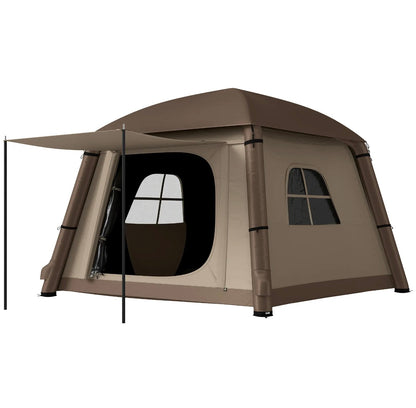 Outsunny Inflatable Glamping Tent 1-2 Person (A20-459V30KK, Khaki/Brown) │ 🟡 Z3 Grade: Open Box – Unused