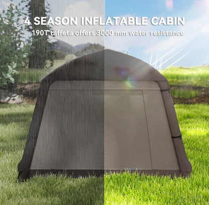 Outsunny Inflatable Glamping Tent 1-2 Person (A20-459V30KK, Khaki/Brown) │ 🟡 Z3 Grade: Open Box – Unused