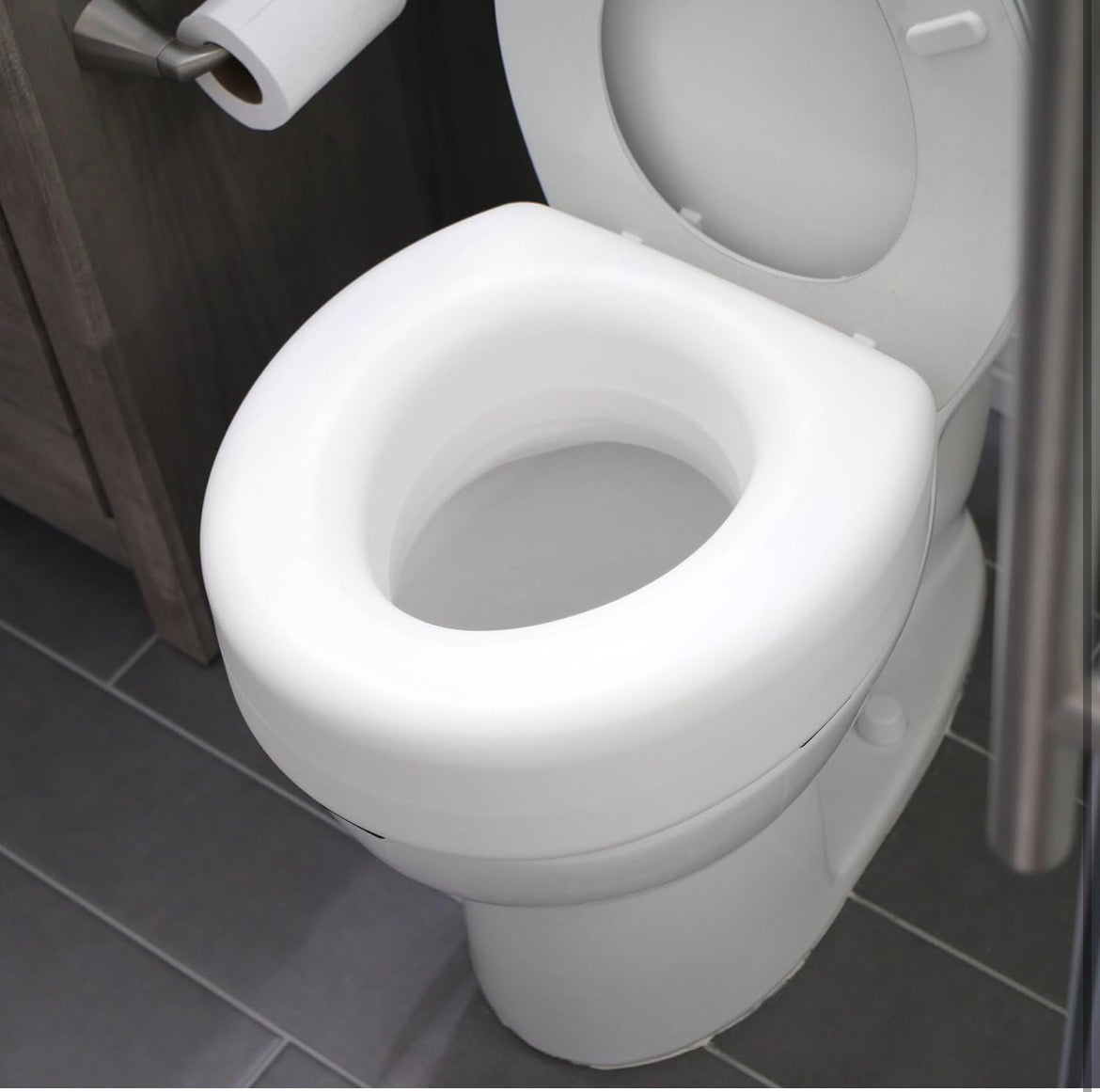 HealthSmart Raised Toilet Seat Riser 5in (522-1508-1901, White) │ 🟡 Z3 Grade: Open Box – Unused