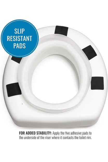 HealthSmart Raised Toilet Seat Riser 5in (522-1508-1901, White) │ 🟡 Z3 Grade: Open Box – Unused