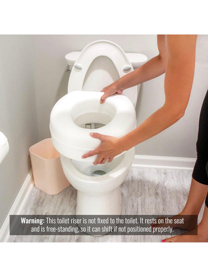 HealthSmart Raised Toilet Seat Riser 5in (522-1508-1901, White) │ 🟡 Z3 Grade: Open Box – Unused