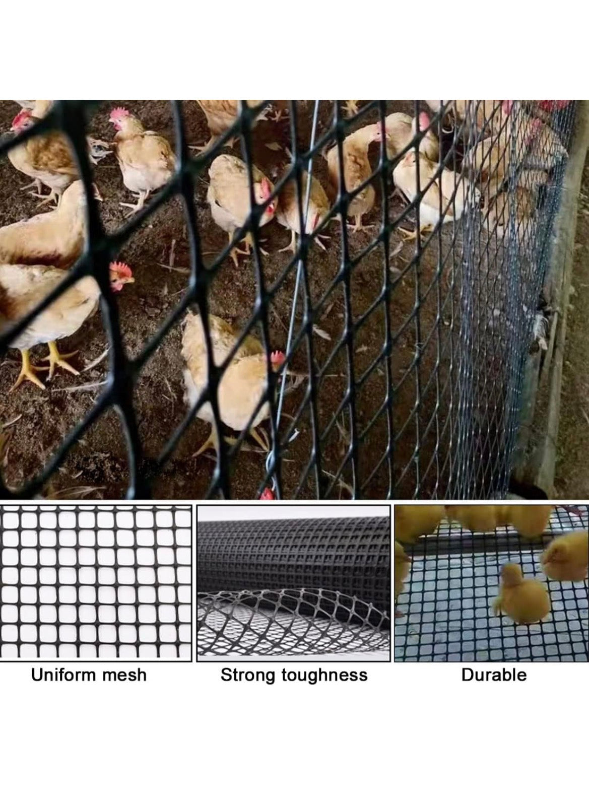 Garden Fence Animal Barrier 3ft x 66ft Heavy Duty Plastic Mesh Black │ 🟢 Z3 Grade: Brand New (Sealed)