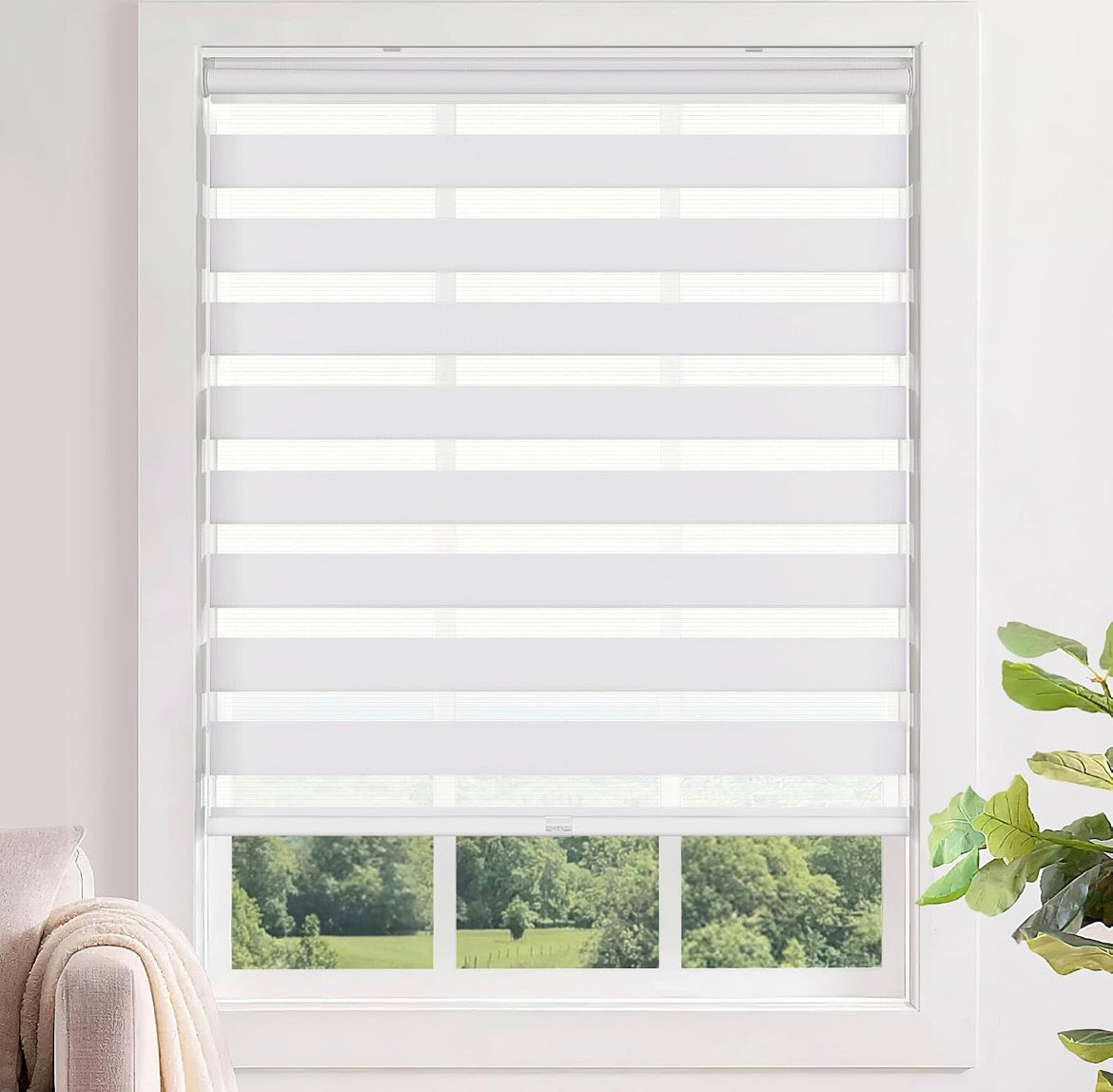 Cordless Zebra Roller Blind 20x72 White Dual Layer │ 🟢 Z3 Grade: Brand New (Sealed)