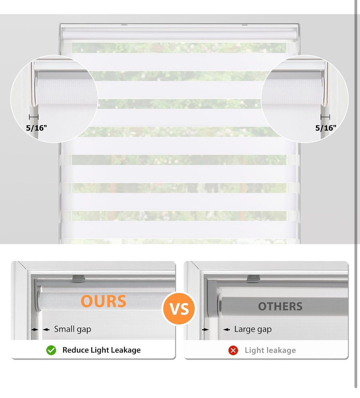 Cordless Zebra Roller Blind 20x72 White Dual Layer │ 🟢 Z3 Grade: Brand New (Sealed)