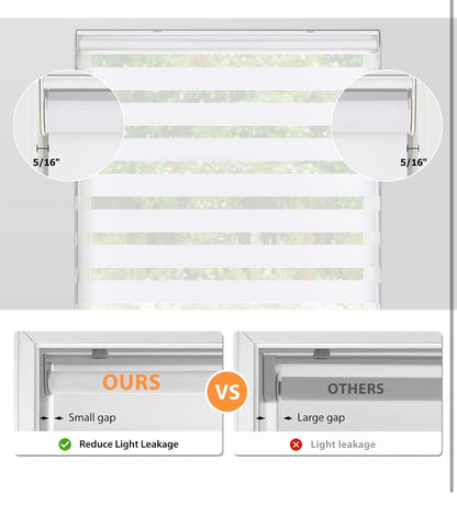 Cordless Zebra Roller Blind 20x72 White Dual Layer │ 🟢 Z3 Grade: Brand New (Sealed)