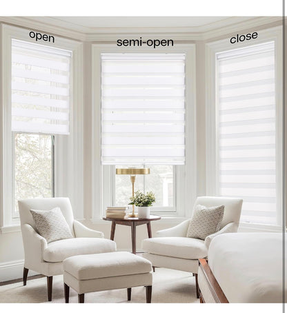 Cordless Zebra Roller Blind 20x72 White Dual Layer │ 🟢 Z3 Grade: Brand New (Sealed)