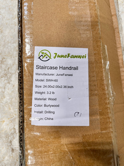 Wood Staircase Handrail 24in │ 🟠 Z3 Grade: Inspected & Tested