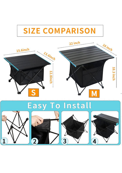 Portable Camping Table with Storage Bag & Carry Bag │ 🟡 Z3 Grade: Open Box – Unused