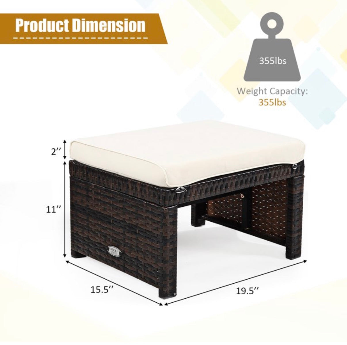 Patiojoy 2pc wicker dark brown │ 🟡 Z3 Grade: Open Box – Unused