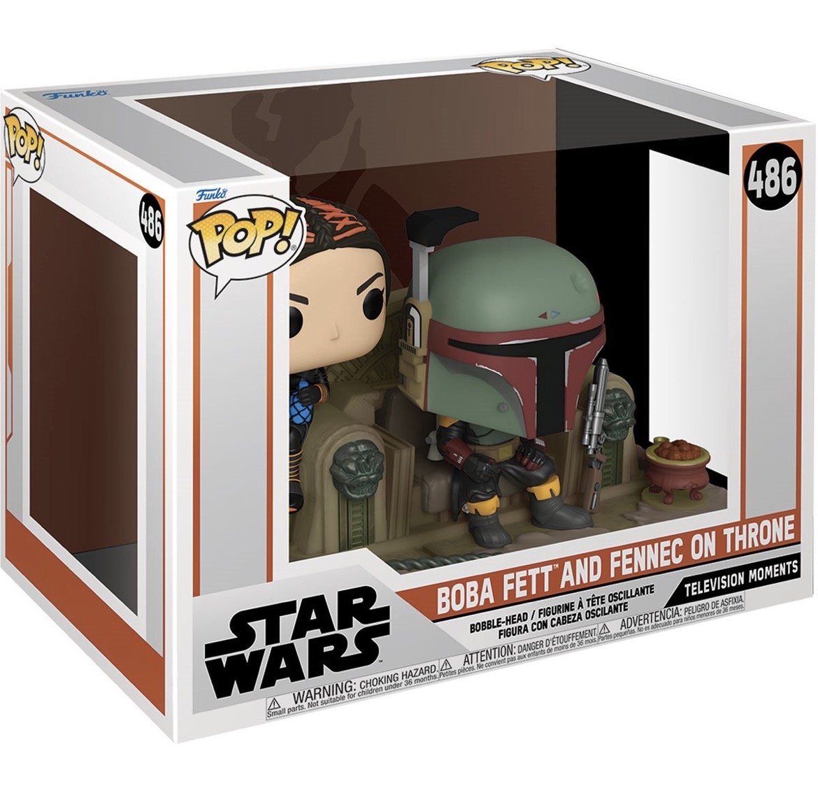 Funko Pop! Moment Star Wars: Boba Fett & Fennec Shand on Throne #486, Z3-01126, illustration, not our exact unit